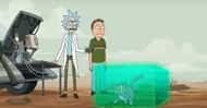Rick doesn't trust the talking cat (Image via YouTube/ @Adult Swim)